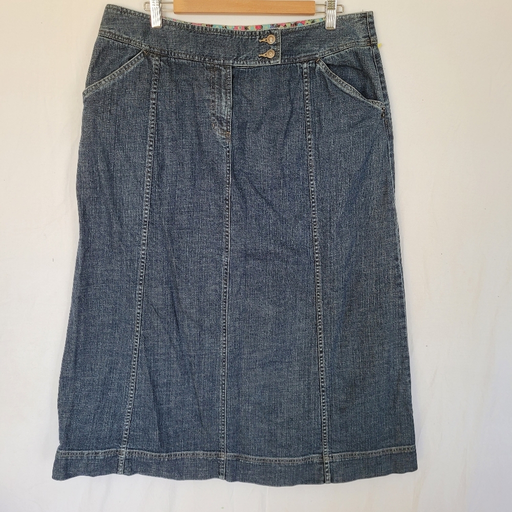 Denim Maxi Skirt Size 16 Pockets Casual Western Cowgirl Boho